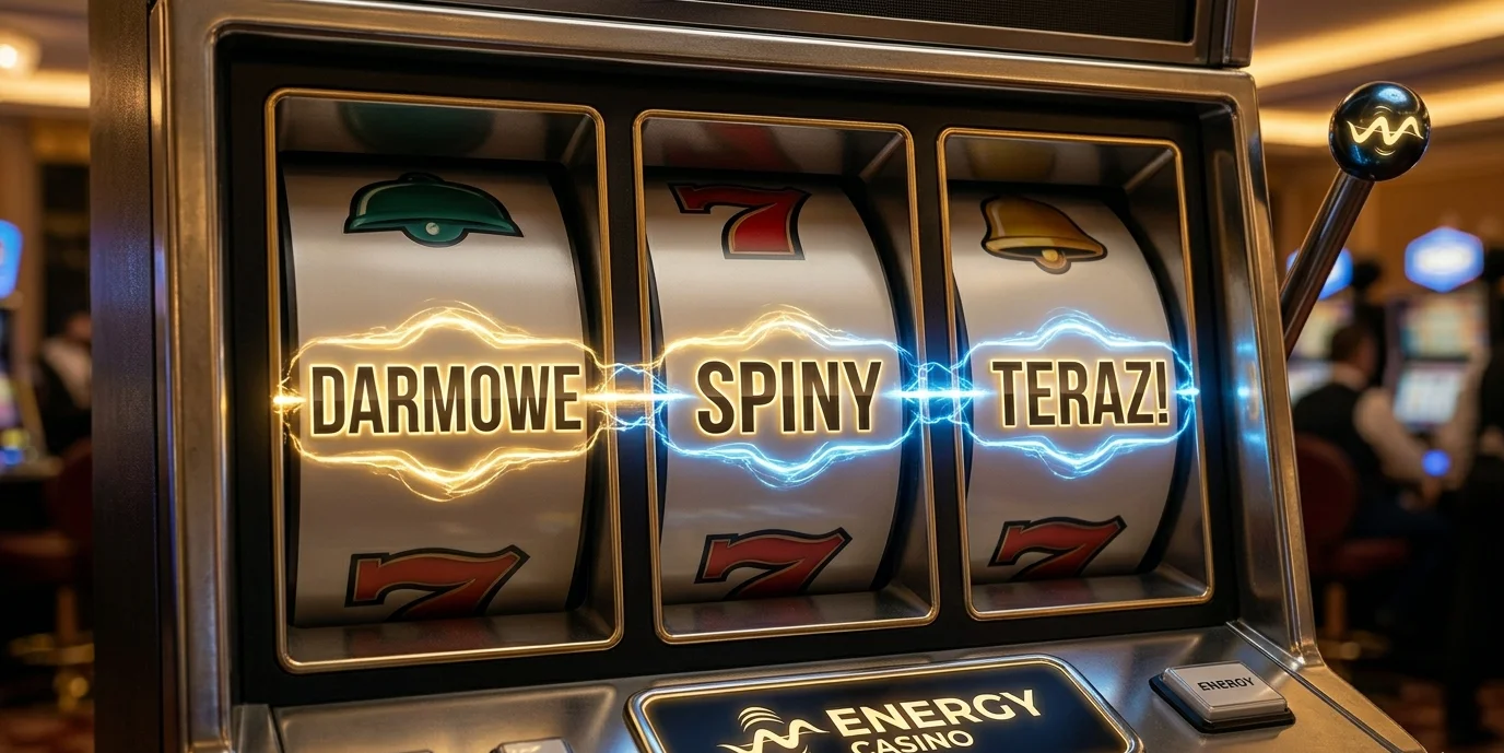 Bębny automatu z darmowymi spinami w Energy Casino — graficzna ilustracja oferty free spins