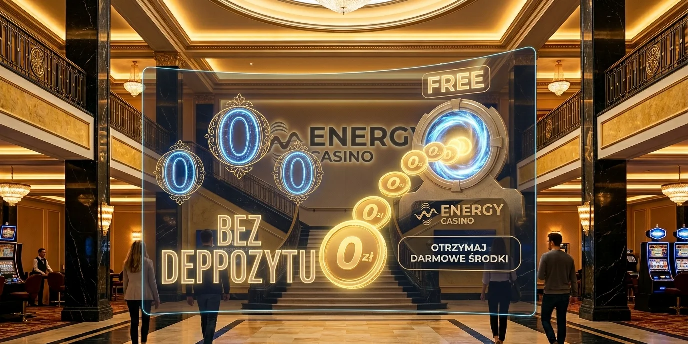 Energy Casino bonus bez depozytu — graficzna ilustracja darmowych środków przyznawanych bez wpłaty